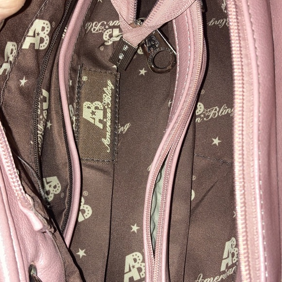 American Bling Stylish Pink Handbag with Embellishments - Picture 6 of 7